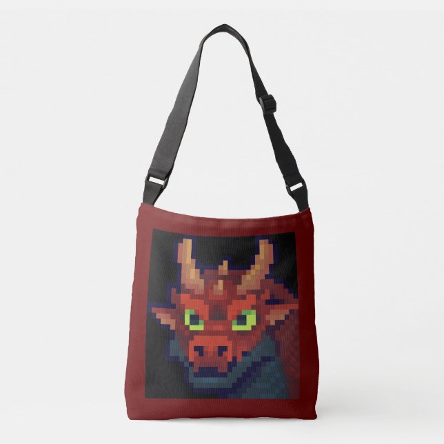Bolsa Ajustável Dragon pixelart, Pixel Art  (Frente)