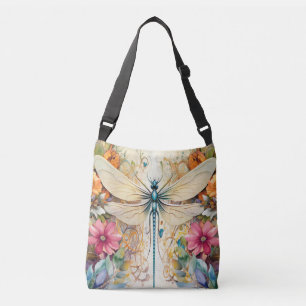 Bolsa Ajustável Dragonfly E Flores Selvagens