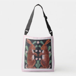 Bolsa Ajustável Duas Lebres da Arte Popular num Jardim