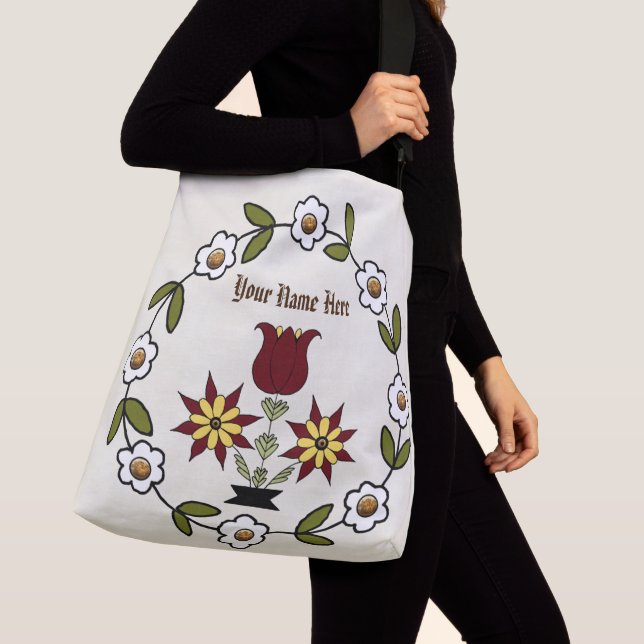 Bolsa Ajustável Dutch Country Folk Floral (Close Up)