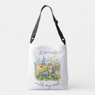 Bolsa Ajustável É bom com minha alma cristã de flor silvestre