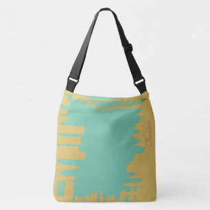 Bolsa Ajustável Edifícios Tusquoise abstrato Dourados