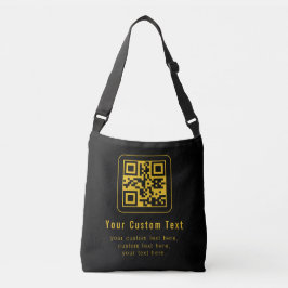 Bolsa Ajustável Editable QR Code & Text Template | Black & Gold