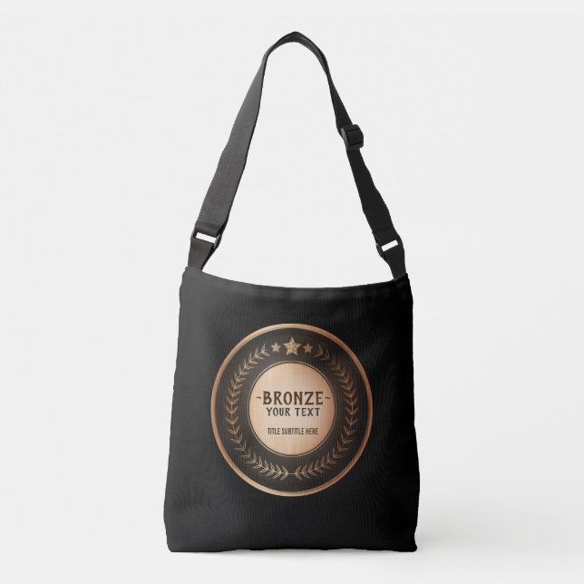 Bolsa Ajustável EDITÁVEL DO Campeão de Bronze IMPRESSÃO DIY MEDAL  (Frente)