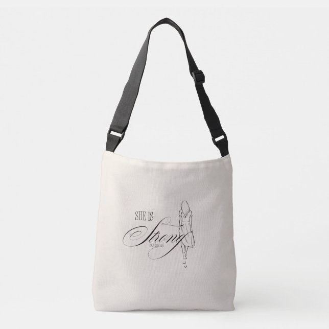 Bolsa Ajustável Ela é Forte Proverbs 31:25 (Frente)