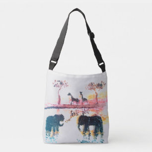 Bolsa Ajustável Elefante, Girafa Sunset Art Personalizada