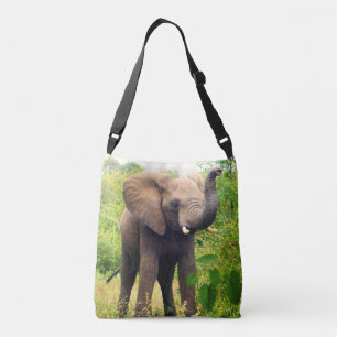 Bolsa Ajustável Elefante selvagem e plantas tropicais