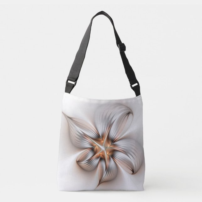 Bolsa Ajustável Elegância Floral Moderna Abstrato de Arte Fractal (Frente)