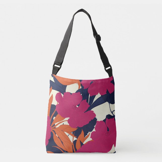 Bolsa Ajustável elegância floral: padrão abstrato (Frente)