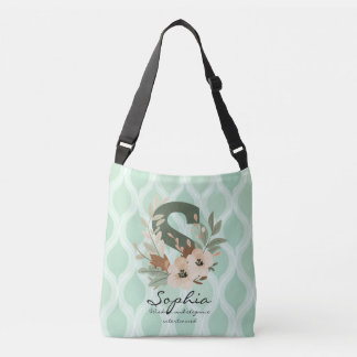 Bolsa Ajustável Elegância Sábia de Sophia - Monograma Floral Boho