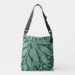 Bolsa Ajustável Elegante Aquarela Verde Botânico Folha Trabalho de