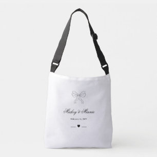 Bolsa Ajustável Elegante Arco e Coração Design Personalizado Casam