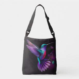 Bolsa Ajustável Elegante Colorida Roxo Roxo-Hummingbird Trabalho d