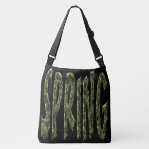 Bolsa Ajustável Elegante de Tipografia primavera Funny Green Leaft