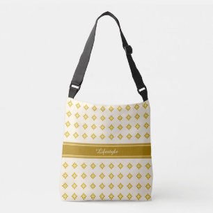 Bolsa Ajustável Elegante Dourado e Marfim