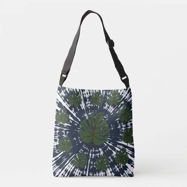 Bolsa Ajustável Elegante Lenço de Pescoço Clássico & Dye Folhas  (Verso)
