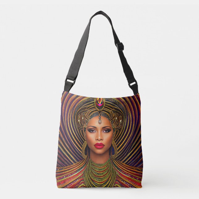 Bolsa Ajustável Elegante Rainha Negra: Arte Negra História Mês (Frente)