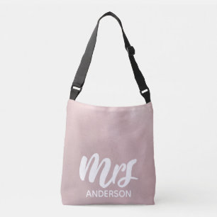 Bolsa Ajustável Elegante Rosa Dourado Textura de vidro do apelido