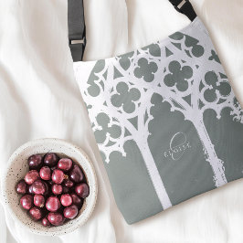 Bolsa Ajustável Elegante Tipografia Gótica Minimalista em Sage