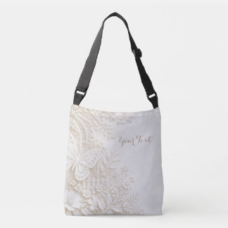 Bolsa Ajustável Eleganter Papercut Schmetterling mit Blumenrahmen