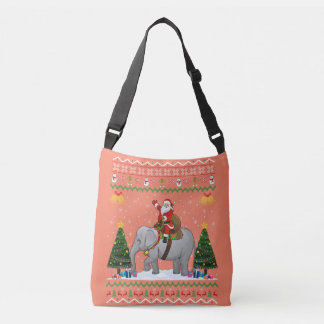 Bolsa Ajustável Elephant Ugly Xmas Gift Santa Riding Elephant Xmas