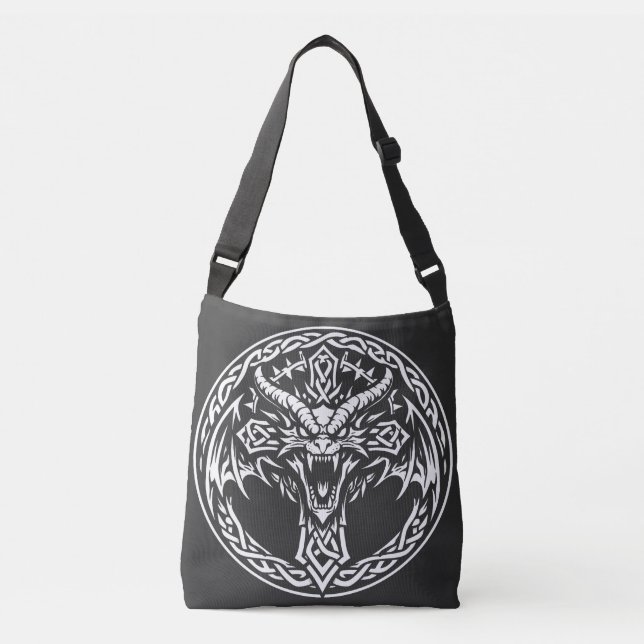 Bolsa Ajustável Emblema de Dragão Celta por BurnsInHell (Frente)