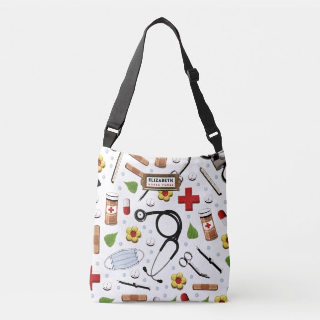 Bolsa Ajustável Enfermeira Personalizada Idea Crossbody Bag (Frente)