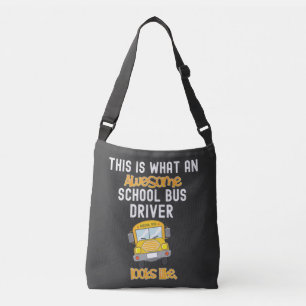 Bolsa Ajustável Engraçado motorista de ônibus escolar.  