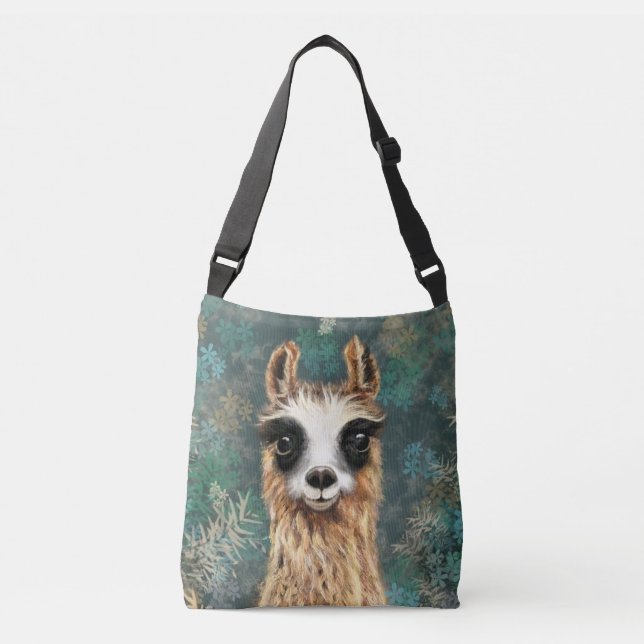 Bolsa Ajustável Engraçado Saco Crossbody com Lama Curioso (Frente)