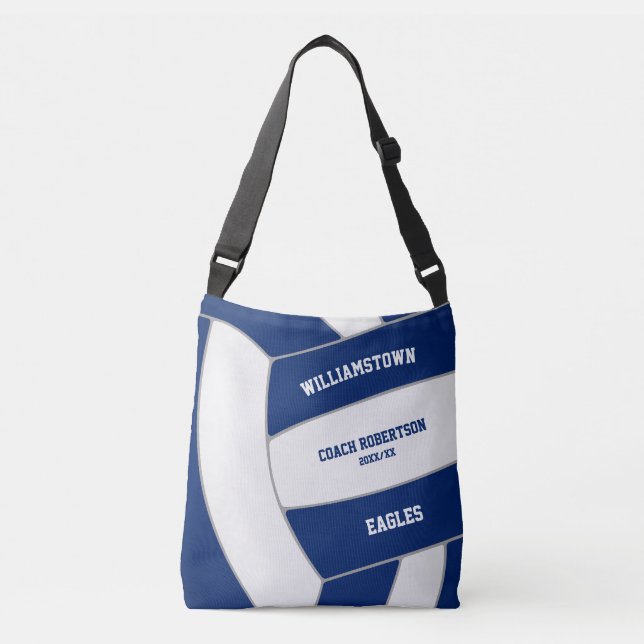 Bolsa Ajustável equipe de voleibol branco azul colorido presentes  (Frente)