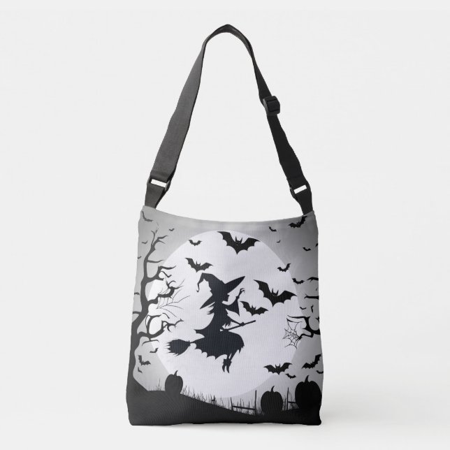 Bolsa Ajustável Escova de Bruxa, Estilo Gótico, Saco de Halloween (Frente)