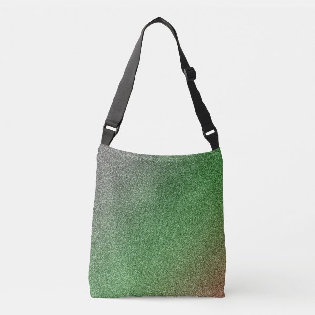 Bolsa Ajustável Escuro-Verde-Vermelho Gradiente Brilha Cruzada (Frente)