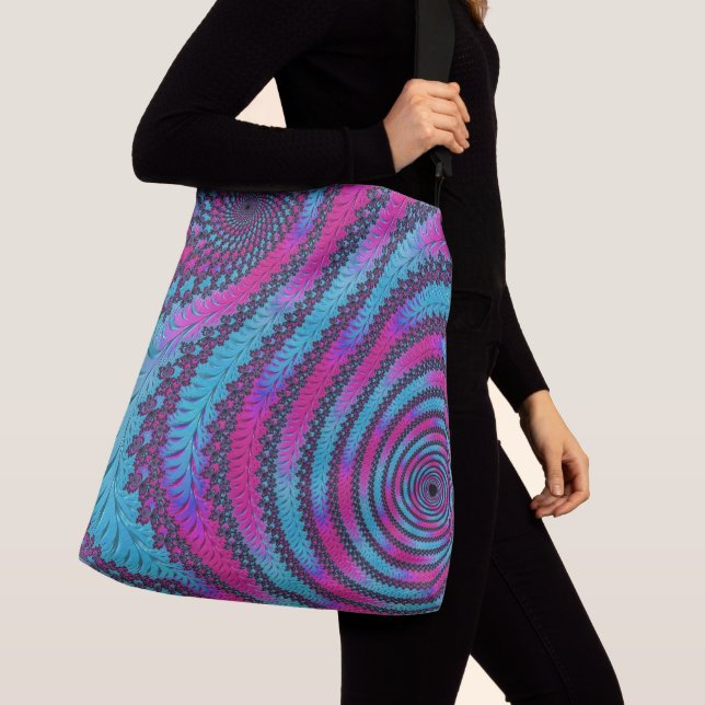 Bolsa Ajustável Espiral magenta e ciano (Close Up)