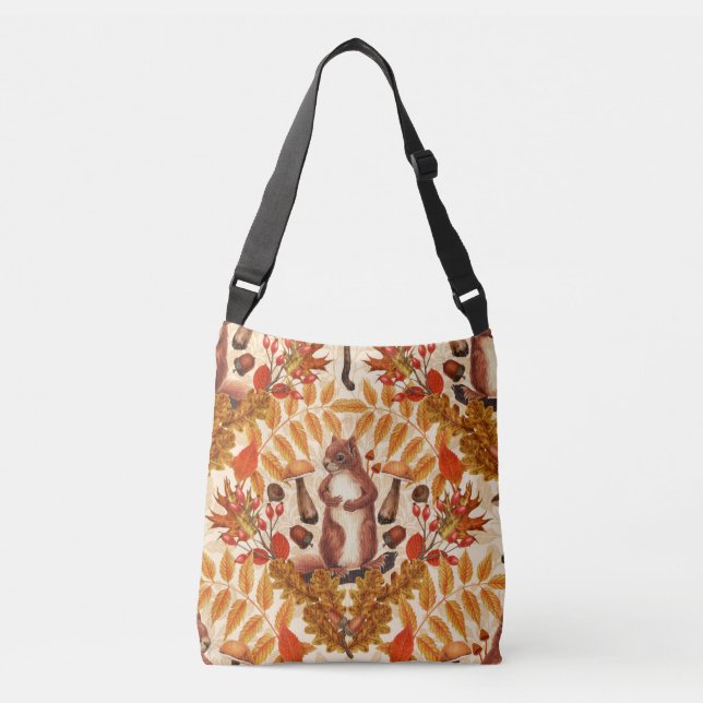 Bolsa Ajustável Esquilo de outono em branco (Frente)