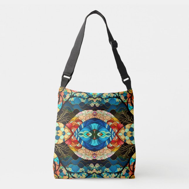 BOLSA AJUSTÁVEL ESTILO DE ARTE JAPONÊS FLORESTA SIMÉTRICA (Frente)