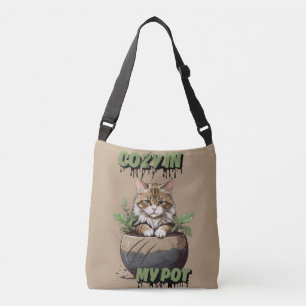 Bolsa Ajustável Estilo de Pote do Gatinho de Faixa Castanha