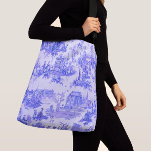 Bolsa Ajustável Estilo Russo de Chinoiserie Azul Branco Francês