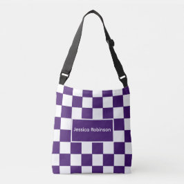 Bolsa Ajustável Estiloso Xadrez Roxo Personalizado 