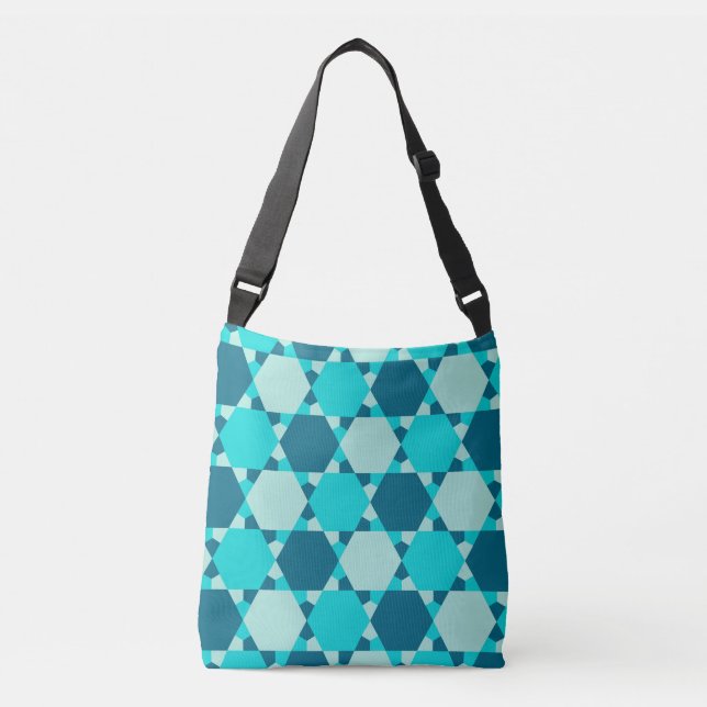 Bolsa Ajustável Estrela Azul do Padrão de Ilusão Óptica David (Frente)