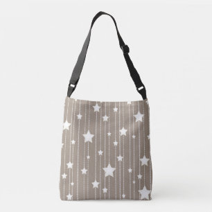 Bolsa Ajustável Estrelas brancas em bege, pontos e tiras design