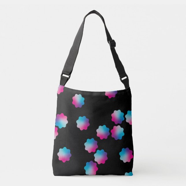 Bolsa Ajustável Estrelas gradientes Azul Roxo Moderno. (Frente)