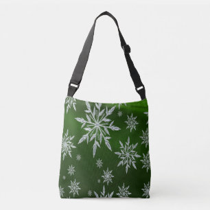 Bolsa Ajustável Estrelas verdes de Natal com cristal de gelo branc