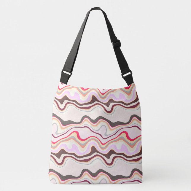 Bolsa Ajustável Estrias de ondulação rosa e Cinza (Frente)