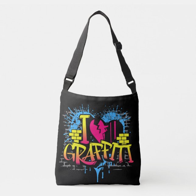 Bolsa Ajustável Eu Amo Grafite – Arte Urbana de Rua (Frente)