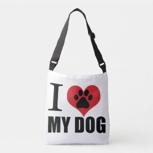 Bolsa Ajustável Eu amo meu travesseiro decorativo de cachorro