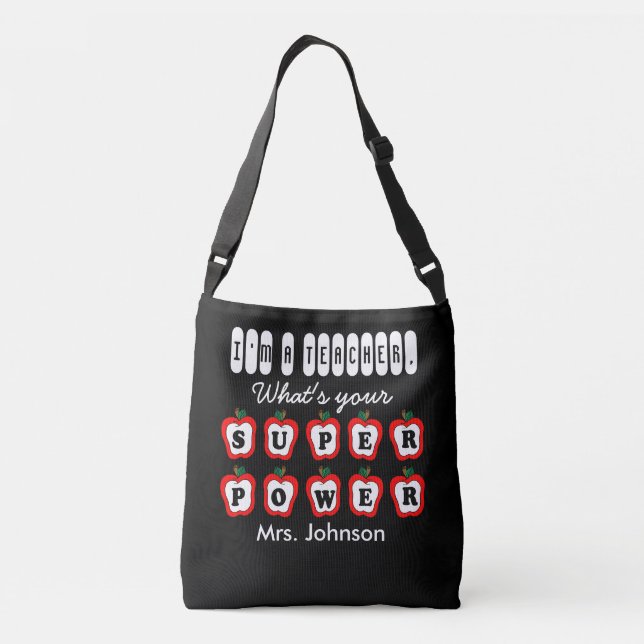 Bolsa Ajustável Eu Sou Um Professor, Qual É Seu Superpoder? (Verso)
