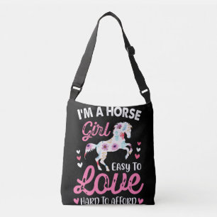 Bolsa Ajustável Eu sou uma garota de cavalos fácil de amar Duro a