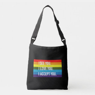 Bolsa Ajustável Eu Vejo Eu Amo Você Eu Aceito Você Camisa Orgulho 