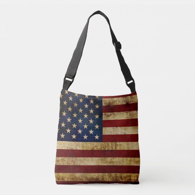 Bolsa Ajustável EUA / Pulseira de camurça com bandeira suja (Frente)