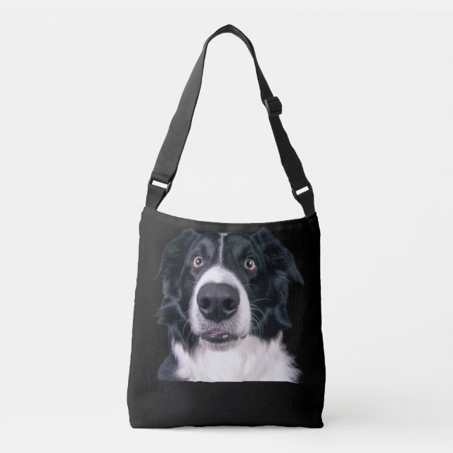 Bolsa Ajustável Face de Cachorro Preto e Branco (Frente)